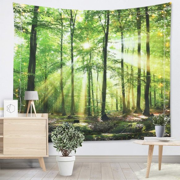NEW Wall Hanging Tapestries Landscape Trees Forest - Picture 3 of 5
